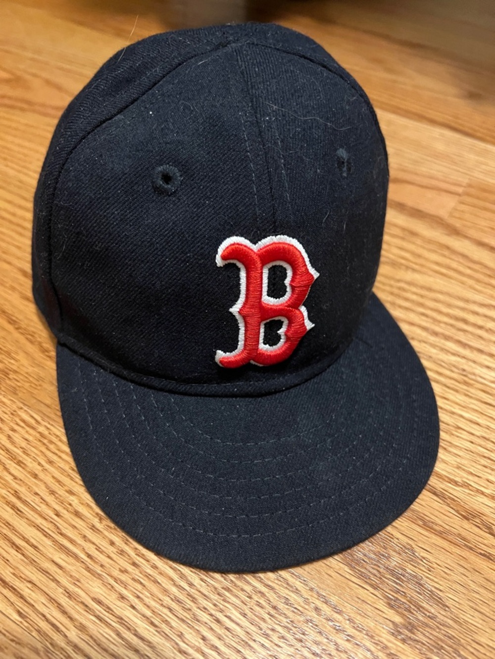 New Era Kids Black Cap with Red 'B' Patch